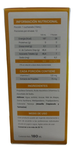 Propóleo C Solución Propóleo Más Vitamina C 180 Ml