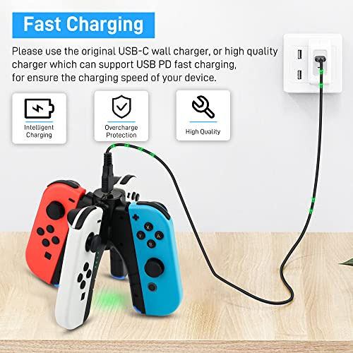 Pack Cargador Joycon 4 En 1 Para Nintendo Switch Oled