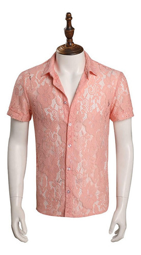 Disfraz Cosplay De Elvis Camisa Rosa Para Adultos