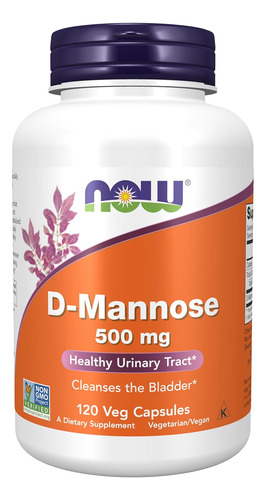 D Manosa 500 Mg Vejiga Now Foods 120 Capsulas Veganas