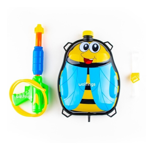 Imagen 2 de 10 de Pistola De Agua Con Tanque Mochila Abeja Pinguino Vaquita