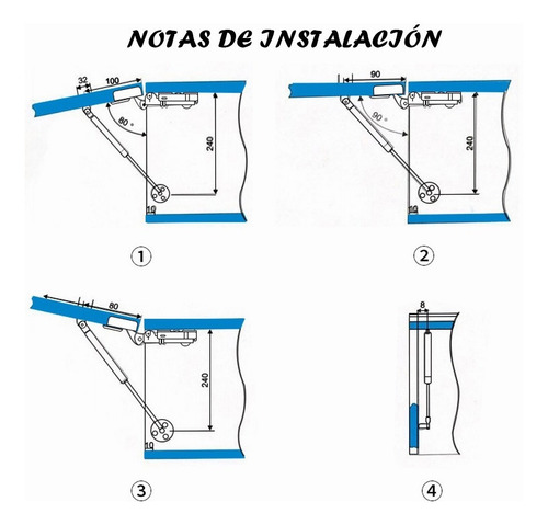 Imagen 9 de 10 de Brazo Bombin 100n Pack 6uni Para Puerta