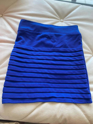 Pollera Dama Mini Falda Azul