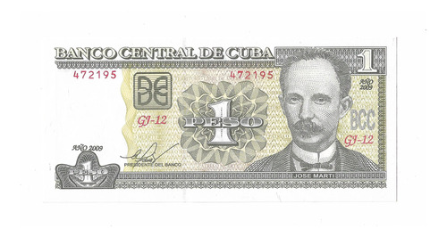  José Martí Lote De 5 Billetes De 1 Peso S/circular Año 2009