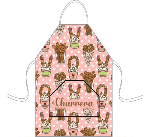 Delantal Cocina Mediano Para Niños Mini Chef Personalizado Churros Personalizado