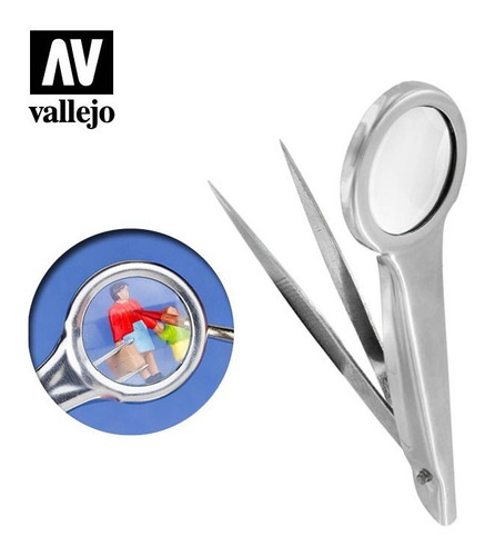 Pinça Com Lupa Tweezers Magnifier T12001 Vallejo Modelismo