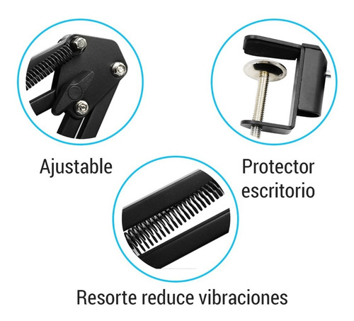 Imagen 4 de 5 de Brazo Soporte Para Microfono Ajustable Mesa/escritorio