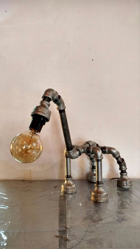 Lámpara Dinosaurio Vintage Industrial Tubería Steampunk