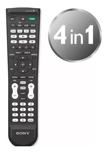 Control Remoto Universal 4en1 Sony Rm-vz220 Tv Dvd Vcr Blu-ray Hd-dvd Cbl Envio