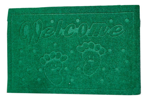 Alfombra Felpudo Entrada Diseños Sheshu Home Color Verde Diseño De La Tela Pieswelcome