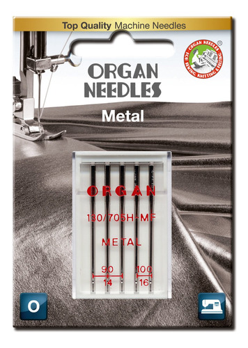 Organ Needl 90-#100 Combo Metalico X 5 Aguja