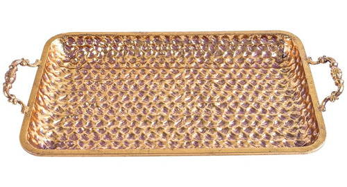 Centro De Mesa Decorativo Cosenza Rectangular Gold