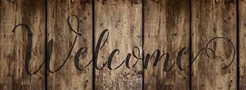 Imagen 4 de 4 de Bienvenido Stencil Por Studior12 | Sunny Cursive Script Wor