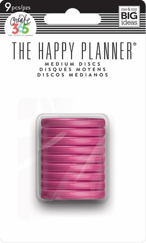 Discos Espiral Plástico Repuesto Clásicos Happy Planner 9pzs Color Rosa