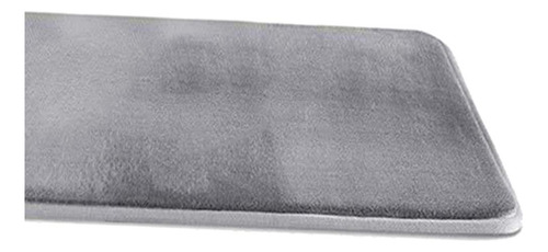 Alfombra De Baño De Terciopelo Absorbente Gris 40x60cm