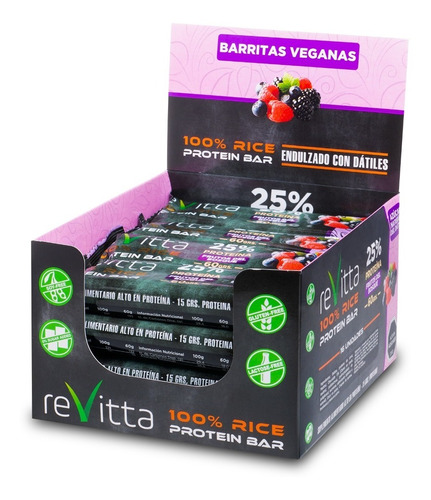 Barras De Proteina Veganas Rice Bar 16x Proteicas Exquisitas