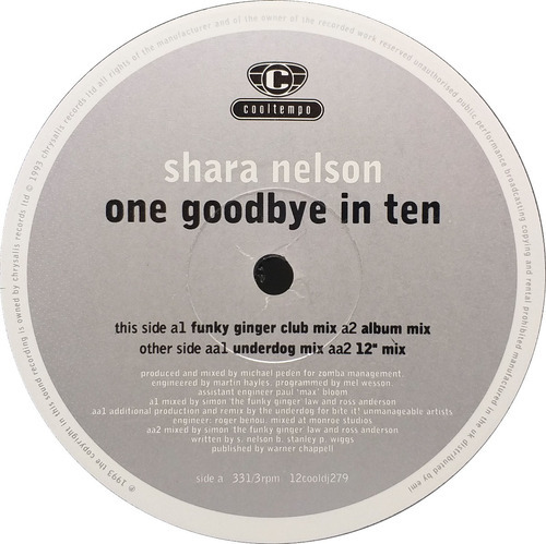 Vinilo Maxi - Shara Nelson - On Goodbye In Ten 1994 Uk 