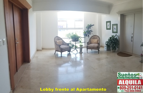 Apartamento En Alquiler De 285m2 Con Piscina En Cerros De Gurabo, Santiago Rep Dom.