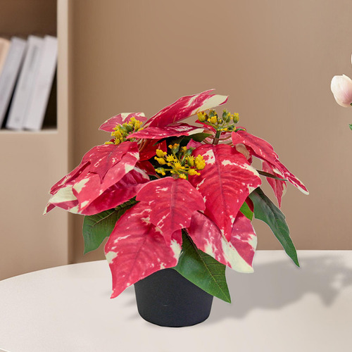 Planta De Pascua Artificial Navideña Realista Para Mesa De