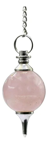 Pendulo De Bola De Cristal De Cuarzo Rosa Para Adivinacion 