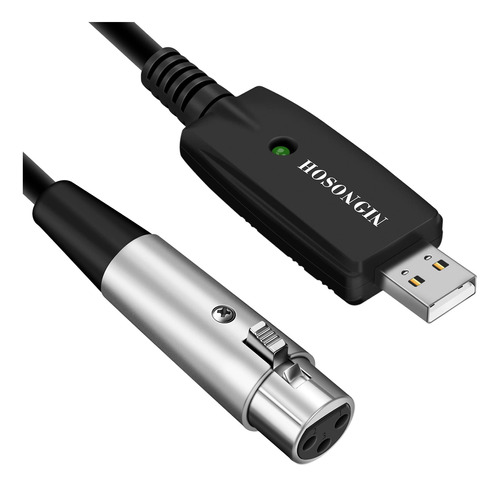 Hosongin Cable Microfono Usb Macho Xlr Hembra 6.6 Pie Enlace