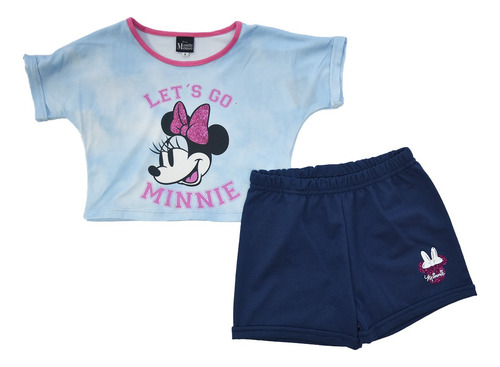 Conjuntos Playera/short Minnie Mouse Casuales Disney Niñas
