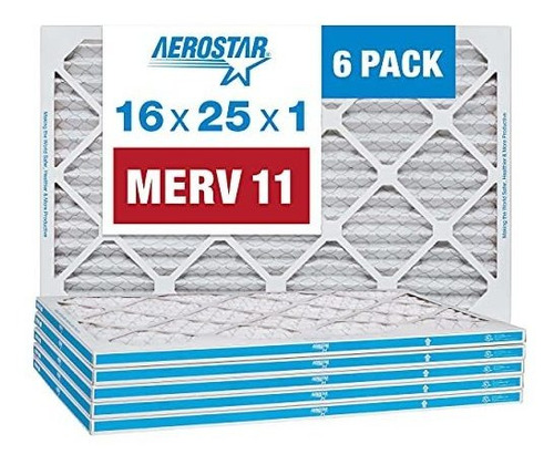 Filtro Aire Pleat. Aerostar 16x25x1 Merv 11, 6ud.