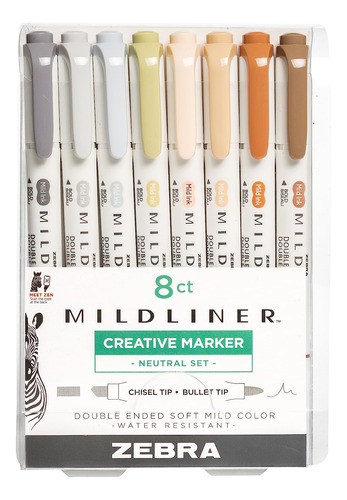 Zebra Pen Mildliner - Resaltador De Doble Extremo, Puntas A.