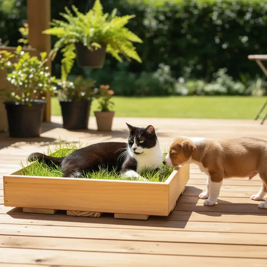 Caixa Grama Natural Pet Gato Cão Higiene Cama Conforto Verde