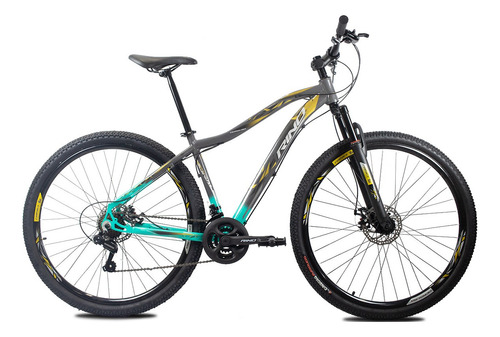 Bicicleta Aro 29 Feminina Rino 24v Câmbios Shimano Monalisa Cor Grafite/verde Tamanho Do Quadro 19