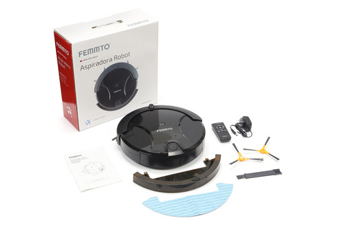Aspiradora Robot Inteligente Femmto Trapeadora Limpia Pisos Negro Rvc000001