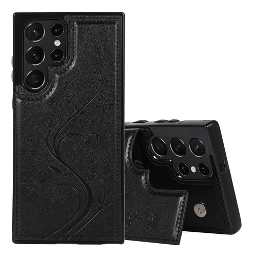 Funda Para Samsung Galaxy S22 Ultra - Negra/mariposas