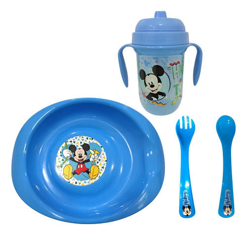 Combo Bebe Plato + Cubiertos + Vaso Disney Minnie Mickey