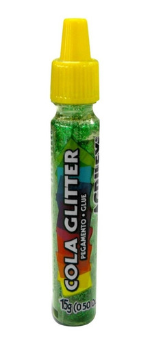 Acrilex Cola Colorida Com Glitter 15g Lavável Cor Verde