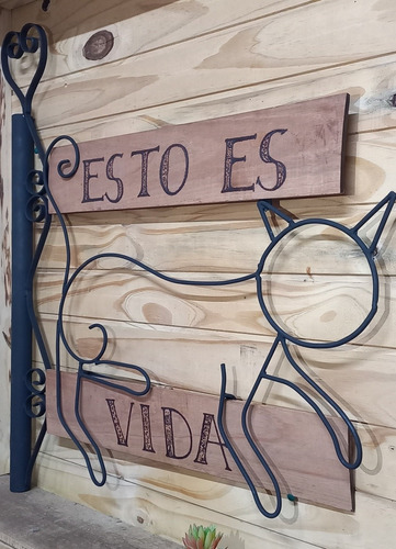  Cartel De Hierro Y Madera 