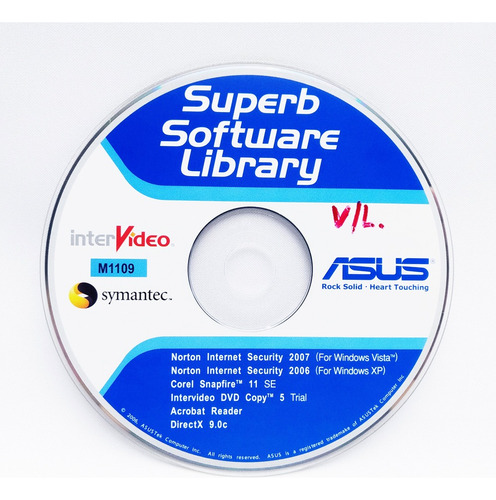 Cd Original Placa Mãe Asus M1109 Superb Software Library