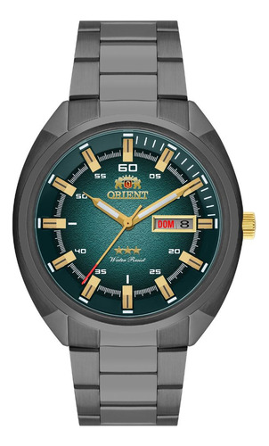 Relógio Orient Automático Nh3yy006 All Black Preto Preto Verde