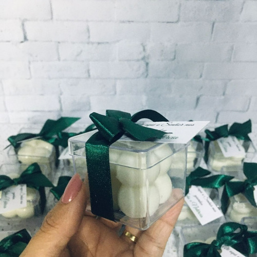 80 Lembrancinhas Personalizada Vela Mini Bubble C/ Caixinha