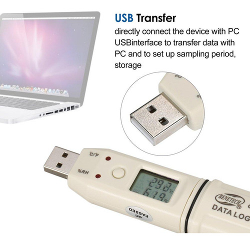 Data Logger Usb De Humedad Y Temperatura - Benetech Gm1365