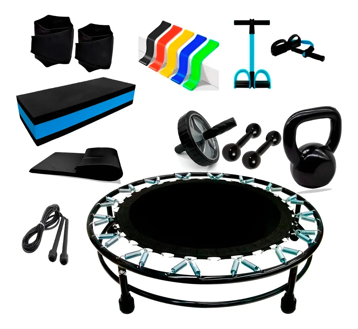 Kit Fitness Completo c/ Jump Profissional e Acessórios para Treino em Casa