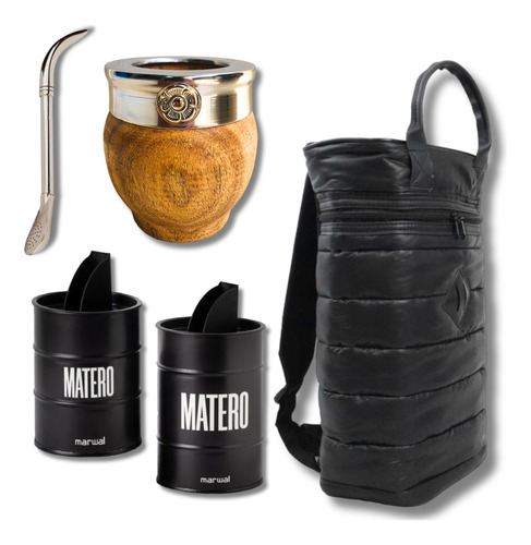 Kit Matero Bolso Impermeable Mate Imperial Latas Bombilla