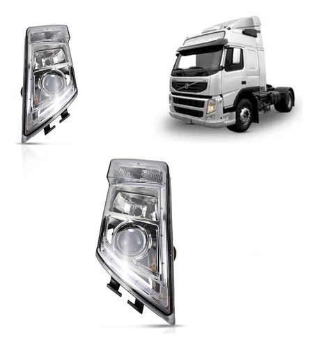 Par Farol Volvo Fm Fh 2010 2011 12 13 Manual Sem Led Lateral