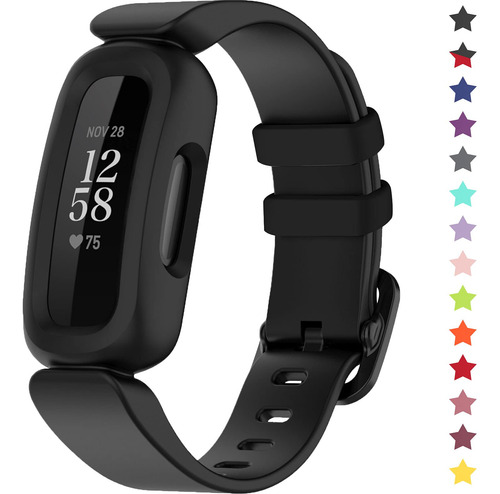 Malla Ajustable De Silicona Para Fitbit Ace 3 Niños Negra