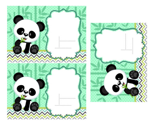 Kit Imprimible Cumpleaños Panda Niño Verde