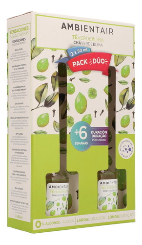 Pack Duo Difusor De Varillas Aromatico 50ml Ambientair Frutos Rojos