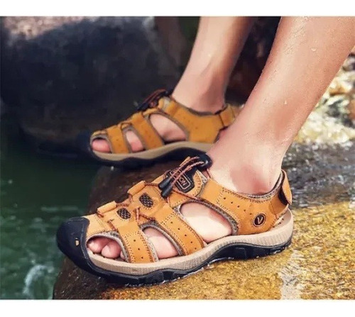 Xc Zapatos Cuero Genuino For Hombres, Sandalias Gran Tamaño