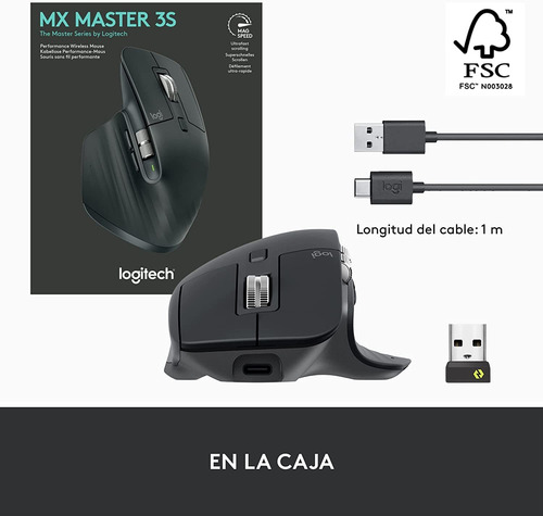 Imagen 7 de 7 de Ratón Mouse Mx Master 3s Ergonomico 7 Botones Black Logitech