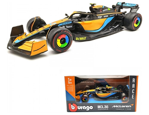 Burago 38064 1:43 Race Mclaren Racing Mcl36 Driver Ricciardo