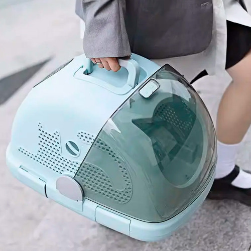 Caixa Para Animais De Estimação Petnest Clean&carry Azul-claro Tamanho Grande