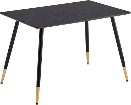 Mesa Estilo Eames Para Comedor De Mdf Rectangular Color de la tapa Negro Color de las patas Negro